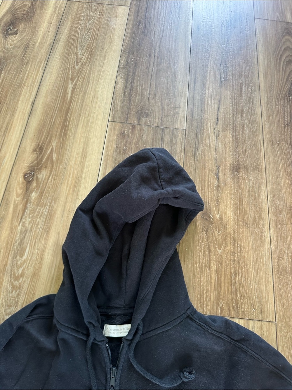Abercrombie & Fitch Women's Black long sleeve Hooded fleece Jumpsuit size MT - Picture 6 of 8